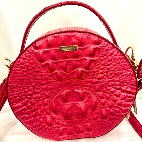 🔥HOST PICK🔥Brahmin Crocodile Embossed Hot Pink Leather “Melbourne” Bag - Picture 6 of 9